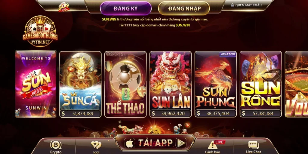 Dễ dàng nhận thấy Tải app tại website