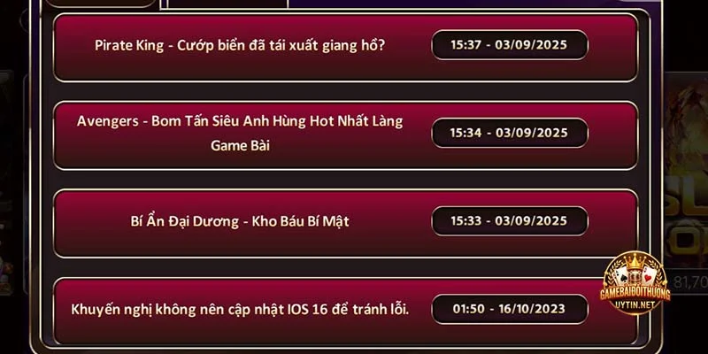 Khu vực Tin tức riêng tại SUNWIN