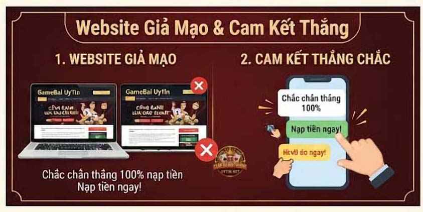 Các website giả mạo và cam kết thắng chắc