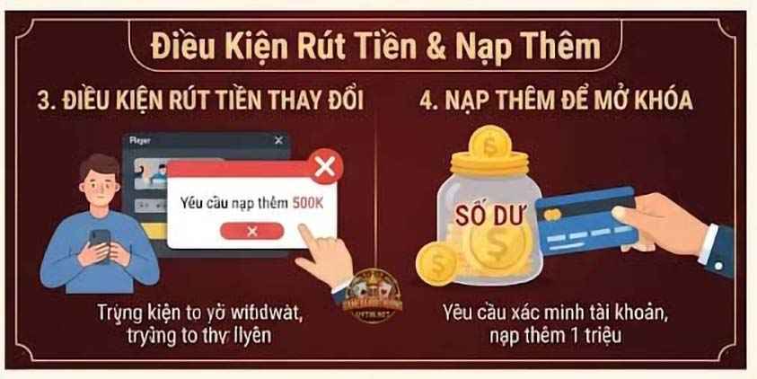 Điều kiện nạp và rút tiền thường thay đổi