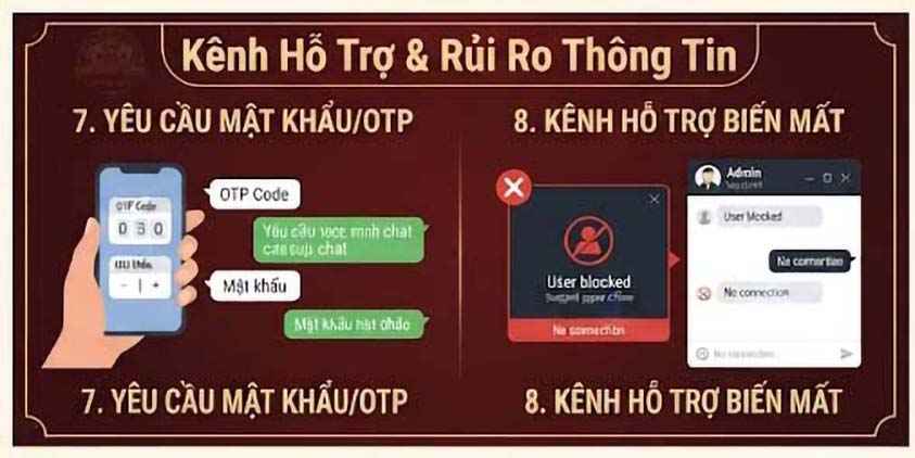 Yêu cầu mật khẩu OTP và kênh hỗ trợ biến mất