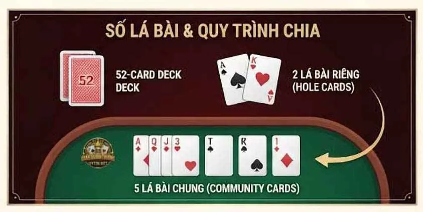 Số lá bài và quy trình chia