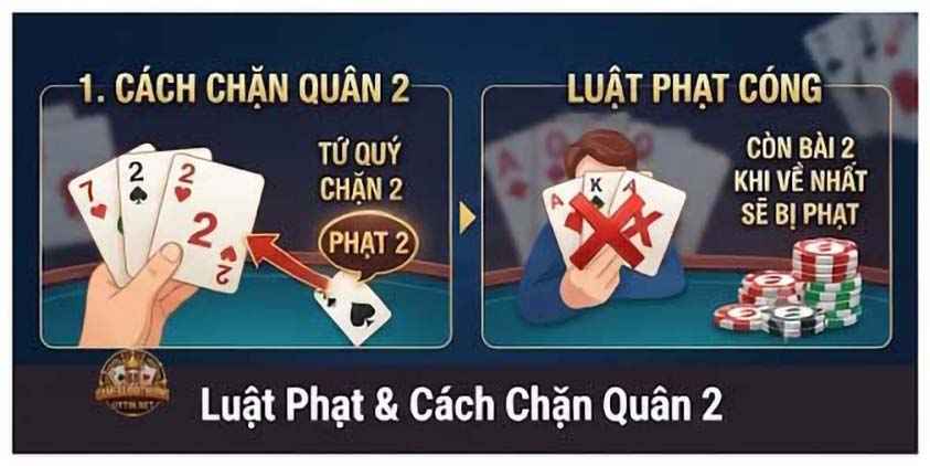 Cách chặn quân 2 và luật phạt cóng trong Sâm Lốc