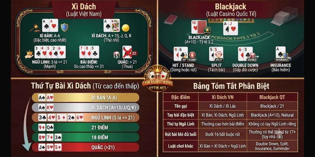 Phân biệt Xì Dách và Blackjack